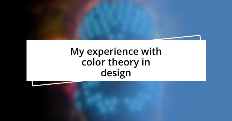 My experience with color theory in design