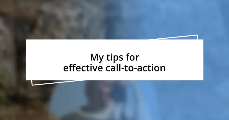 My tips for effective call-to-action